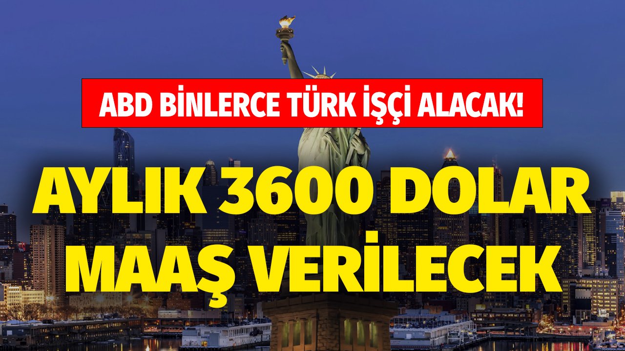 ABD birçok alanda Türk işçi istihdam edecek! Günlük 120 aylık 3600 dolar maaşla personel alınacak